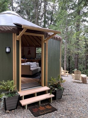 Exterior detail - Cozy Yurt in the Woods for a Romantic Off-Grid Escape near Weed, California (Weed)