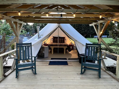 Adult Only Bell Tent Perfect for a Romantic Getaway in Turner, Maine