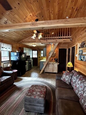 TV - Cozy Lakefront Cabin Perfect for a Family Getaway in Wells, NY (Wells)