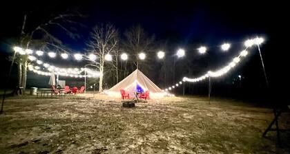 Rustic Bell Tent on a Texan Farm, Nestled in the Sam Houston National Forest, Perfect for a Weekend Getaway