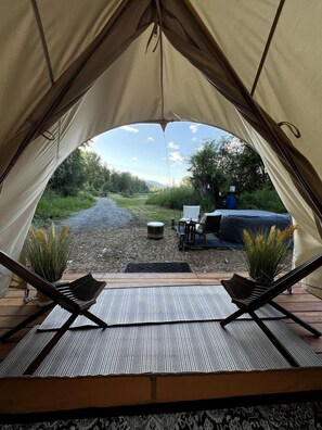 Unclassified image, 3 of 23, button - Romantic Luxury Glamping Tent with Riverfront Views near Sandpoint, Idaho (Sandpoint)