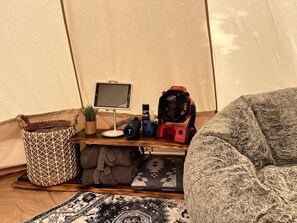 Interior - Romantic Luxury Glamping Tent with Riverfront Views near Sandpoint, Idaho (Sandpoint)