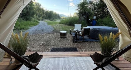 Romantic Luxury Glamping Tent with Riverfront Views near Sandpoint, Idaho