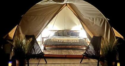 Romantic Luxury Glamping Tent with Riverfront Views near Sandpoint, Idaho