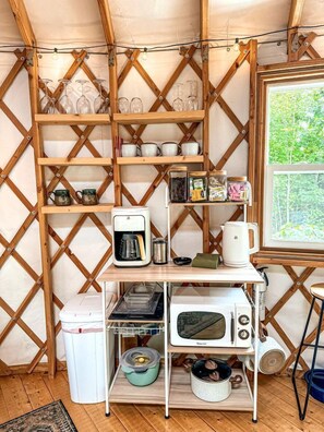 Interior - Incredible Spacious Yurt with Hot Tub and Fire Pit Surrounded by Nature for an Unforgettable Glamping Experience in Woodstock, Maine (Woodstock)