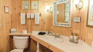 Tina de hidromasaje, secadora de cabello, toallas, jabón