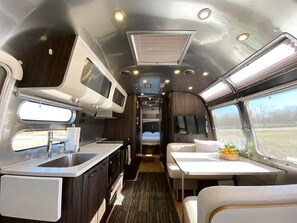 Fridge, coffee/tea maker, cookware/dishes/utensils