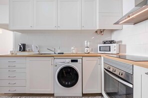 Fridge, microwave, oven, toaster