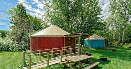 Colorful Upstate New York Yurt Rental on a Farm
