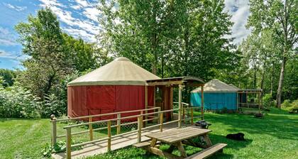 Colorful Upstate New York Yurt Rental on a Farm