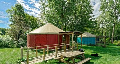 Colorful Upstate New York Yurt Rental on a Farm