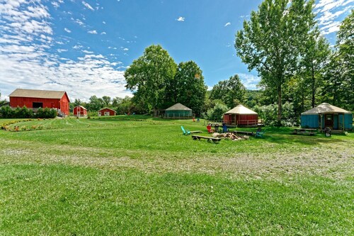 Colorful Upstate New York Yurt Rental on a Farm
