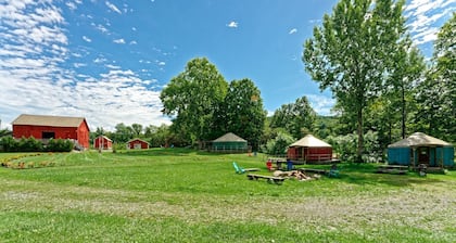Colorful Upstate New York Yurt Rental on a Farm