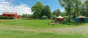 Colorful Upstate New York Yurt Rental on a Farm