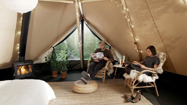 Unclassified image, 1 of 6, button - Innovative Nordic Tipi Rental for Glamping in Montana (Bozeman)