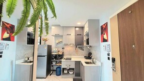 Fridge, microwave, stovetop, dishwasher