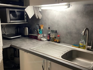 Fridge, microwave, toaster