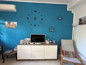 Smart TV, DVD player, books