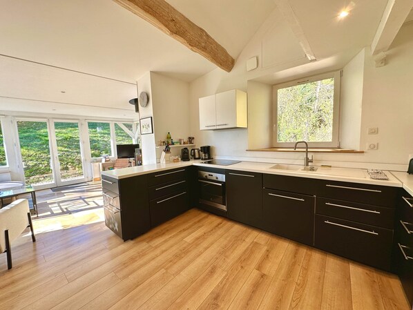 Fridge, oven, stovetop, dishwasher