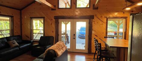 Televisión y chimenea