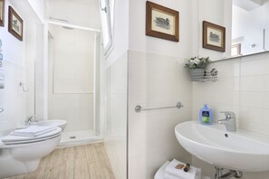 Dusche, Haartrockner, Bidet, Seife