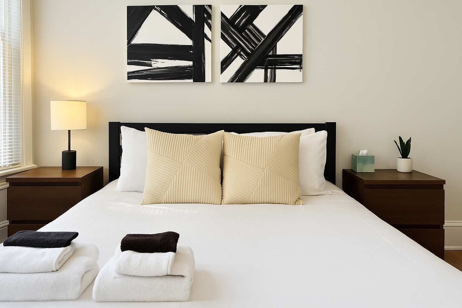 2 bedrooms, iron/ironing board, travel crib, WiFi