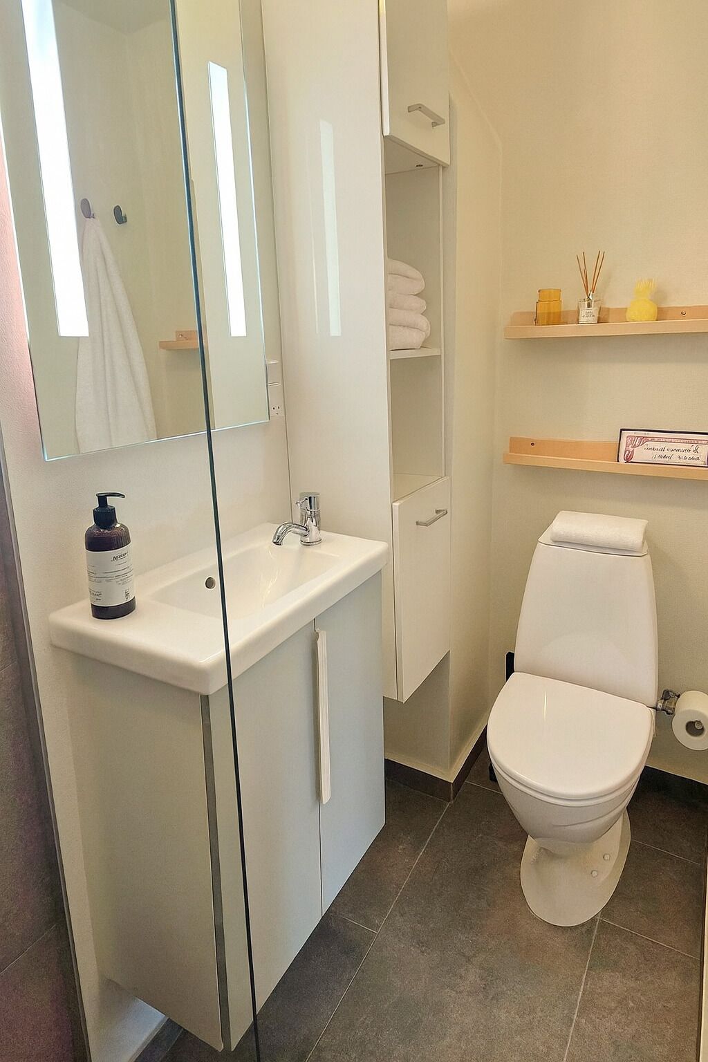 Haartrockner, Handtücher, Seife, Toilettenpapier