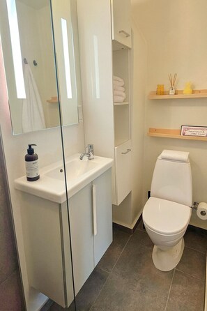 Hair dryer, towels, soap, toilet paper - Charming apartment in Viborg's Latin Quarter (Viborg)