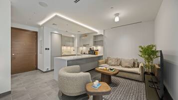 豪華公寓, 陽台, 城市景觀 | 客廳