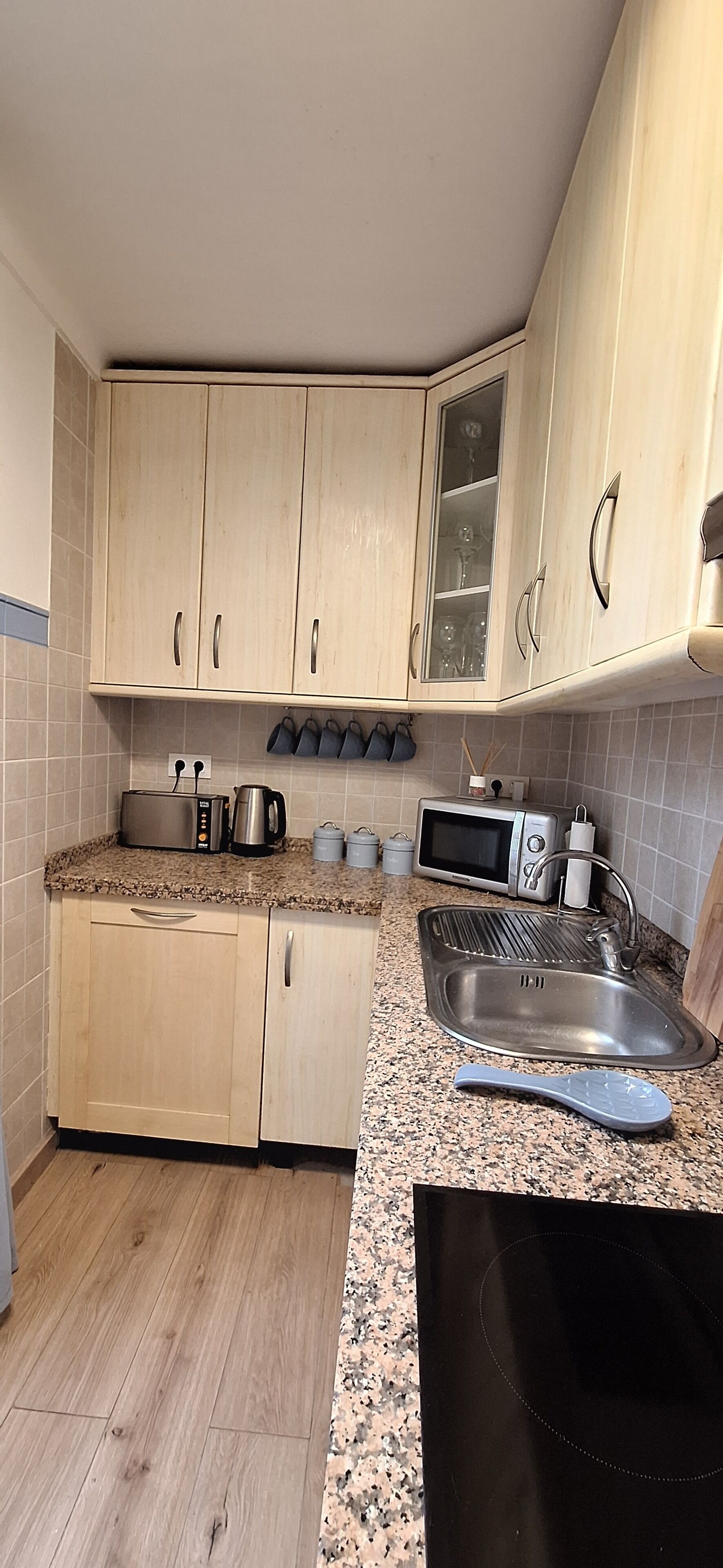 Réfrigérateur, micro-ondes, plaque de cuisson, lave-vaisselle