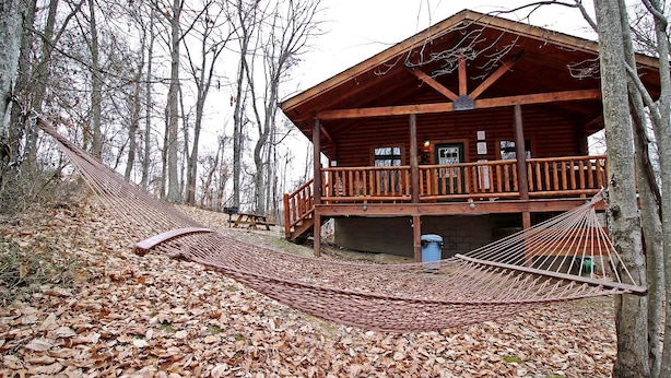 Unclassified image, 1 of 12, button - Stunning Cabin Rental in Ohio with Outdoor Hot Tub (Logan)