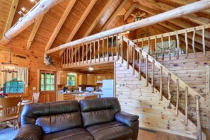 TV, DVD player, video library - Escape to Logan, Ohio, in this Wonderful Log Cabin for Four with a Hot Tub and Pond (Logan)