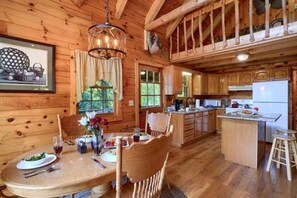 Dining - Escape to Logan, Ohio, in this Wonderful Log Cabin for Four with a Hot Tub and Pond (Logan)