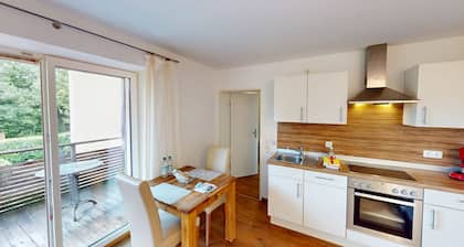 Suite 4 on the 1st floor, 1.5 room apartment with south-facing balcony