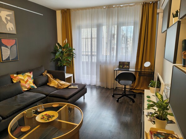 Smart TV, books - Student Grey Apartment w/ Full ammenities. Spacious 2 room Balcony (Timisoara)