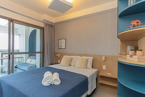 1 bedroom, desk, iron/ironing board, travel cot