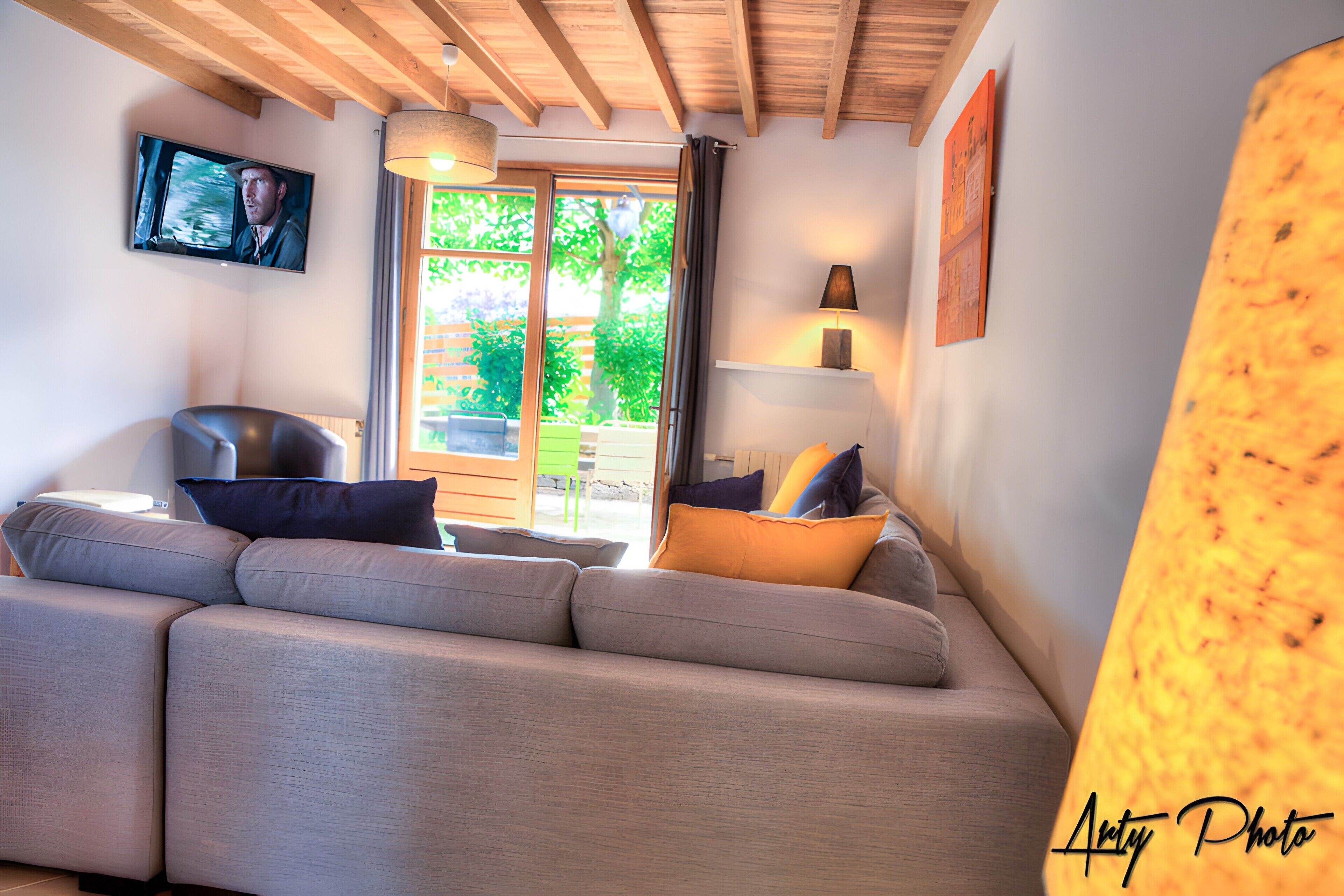 Télévision, lecteur de DVD, table de tennis de table