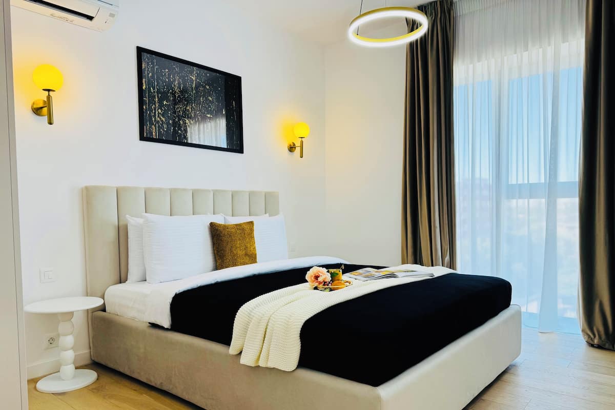 Blackout drapes, iron/ironing board, WiFi (free), bed sheets