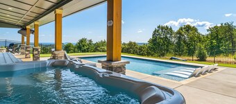 Barndominium with pool, pickleball, hot tub, great views