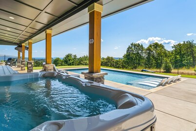 Barndominium with pool, pickleball, hot tub, great views