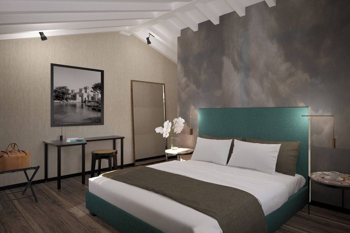 Luxury Room, Partial Lake View | In-room safe, desk, laptop workspace, blackout drapes