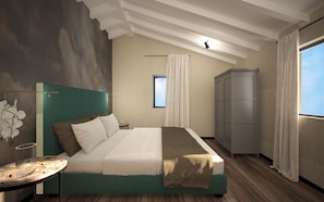Luxury Room, Partial Lake View | In-room safe, desk, laptop workspace, blackout drapes