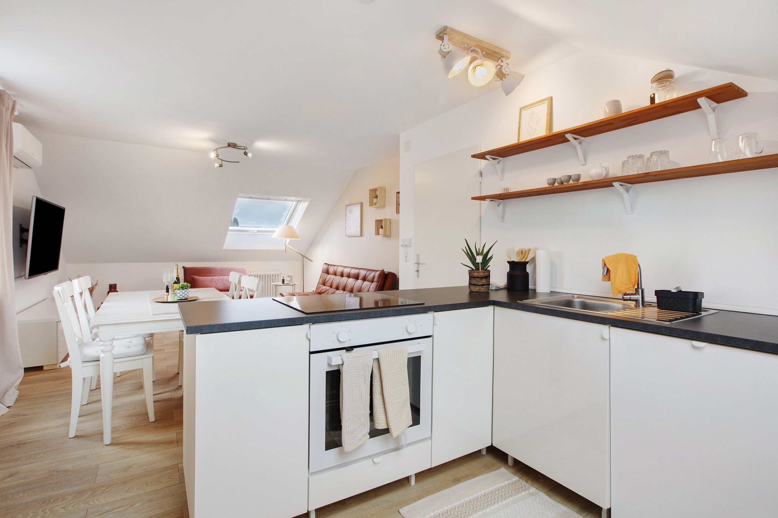 Fridge, oven, stovetop, dishwasher