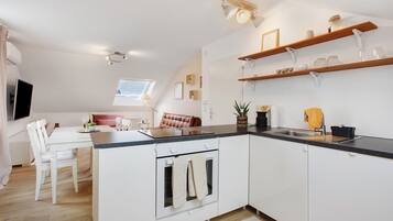 Fridge, oven, stovetop, dishwasher