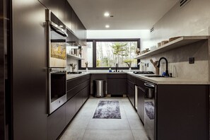 Oven, stovetop, dishwasher, coffee/tea maker