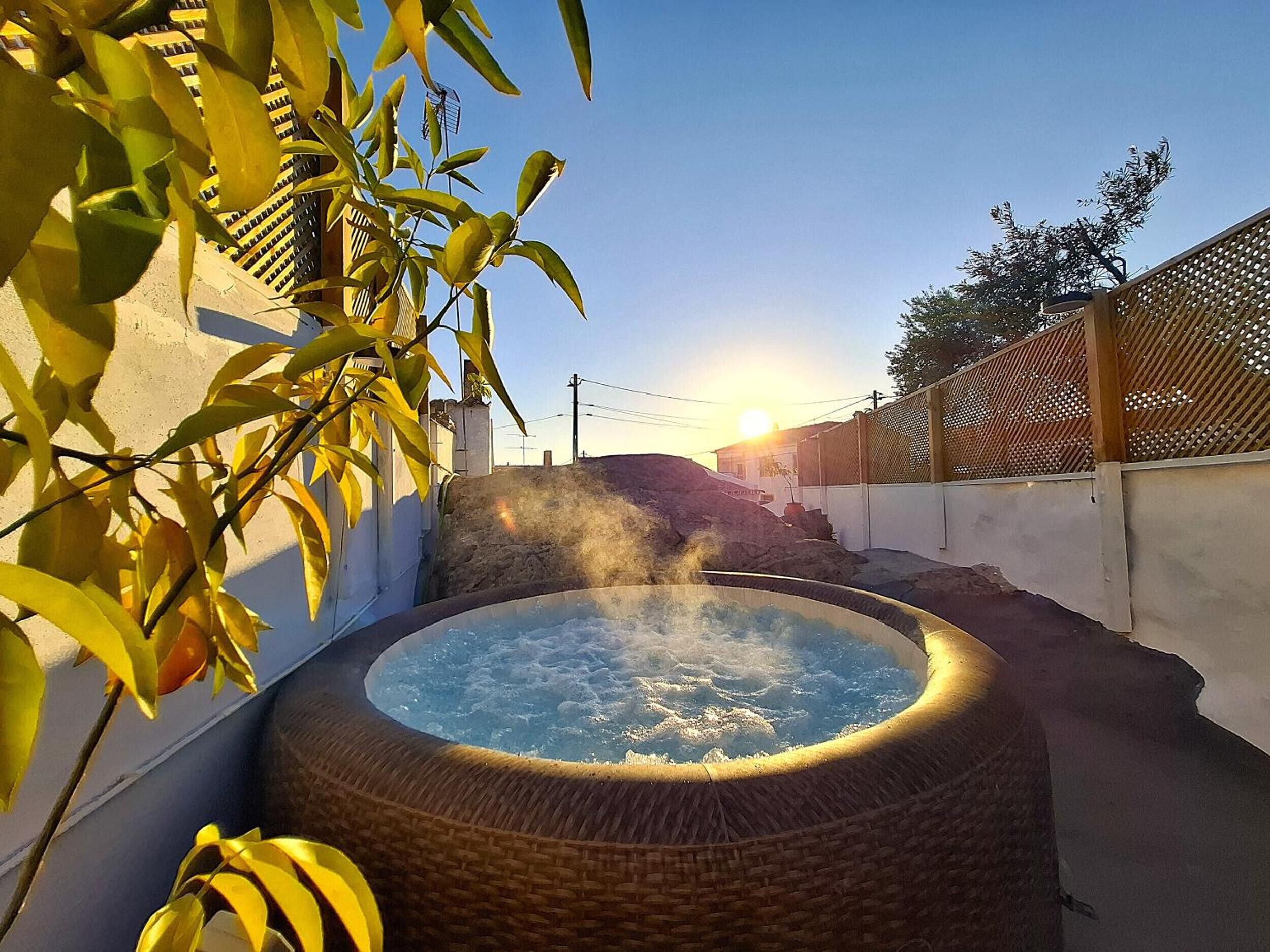 Outdoor spa tub