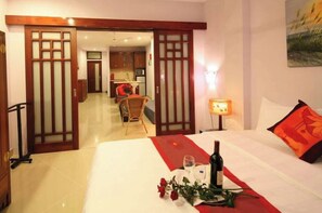 Family Room | Blackout drapes, iron/ironing board, free WiFi