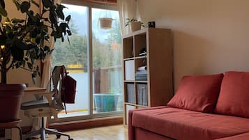 Una televisión, una chimenea