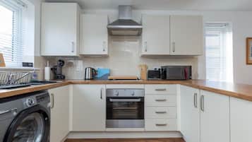 Fridge, microwave, oven, toaster