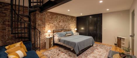 1 غرفة نوم ومكواة/لوح كي وواي فاي وملاءات أسرّة